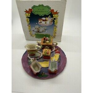 Wong's Fine Polyresin Miniature Tea Set A Night Before Christmas New In A Box